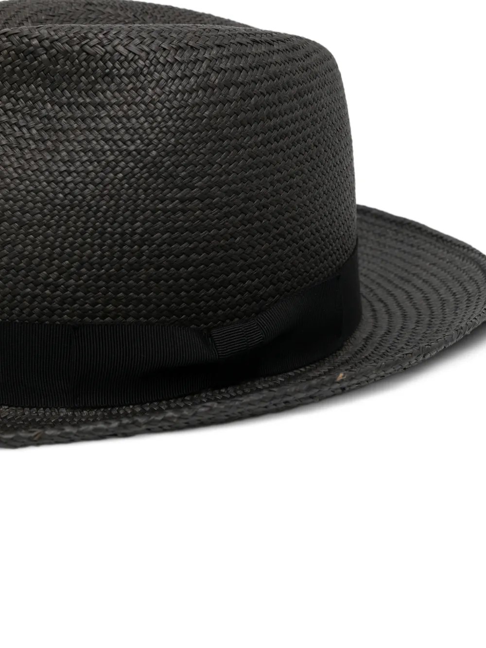 Yohji Yamamoto Fedora hoed met geweven design Zwart