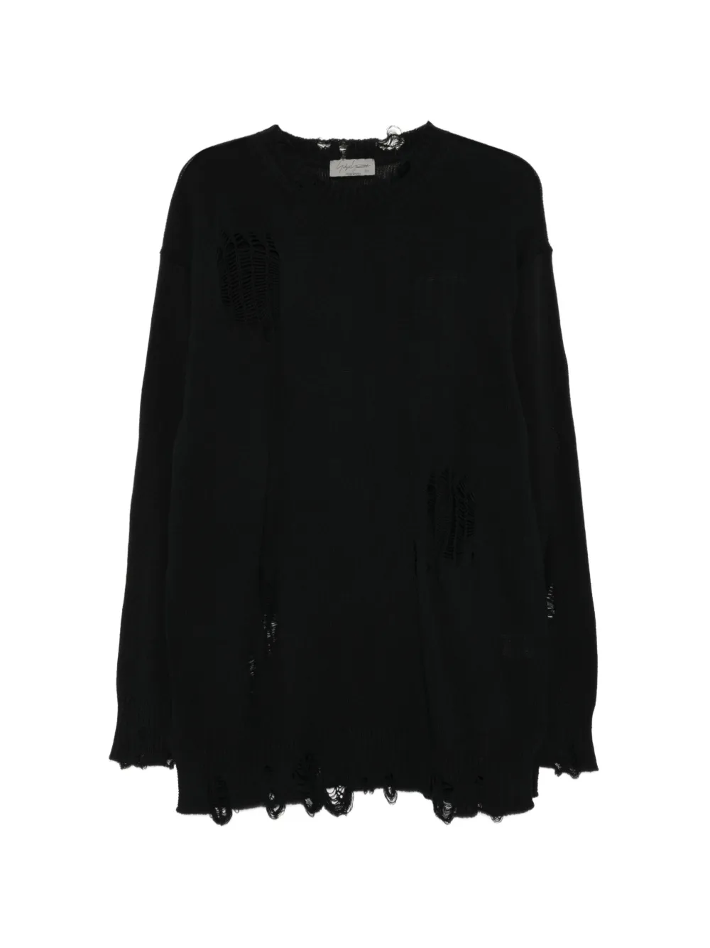 Yohji Yamamoto distressed-effect sweater - Black