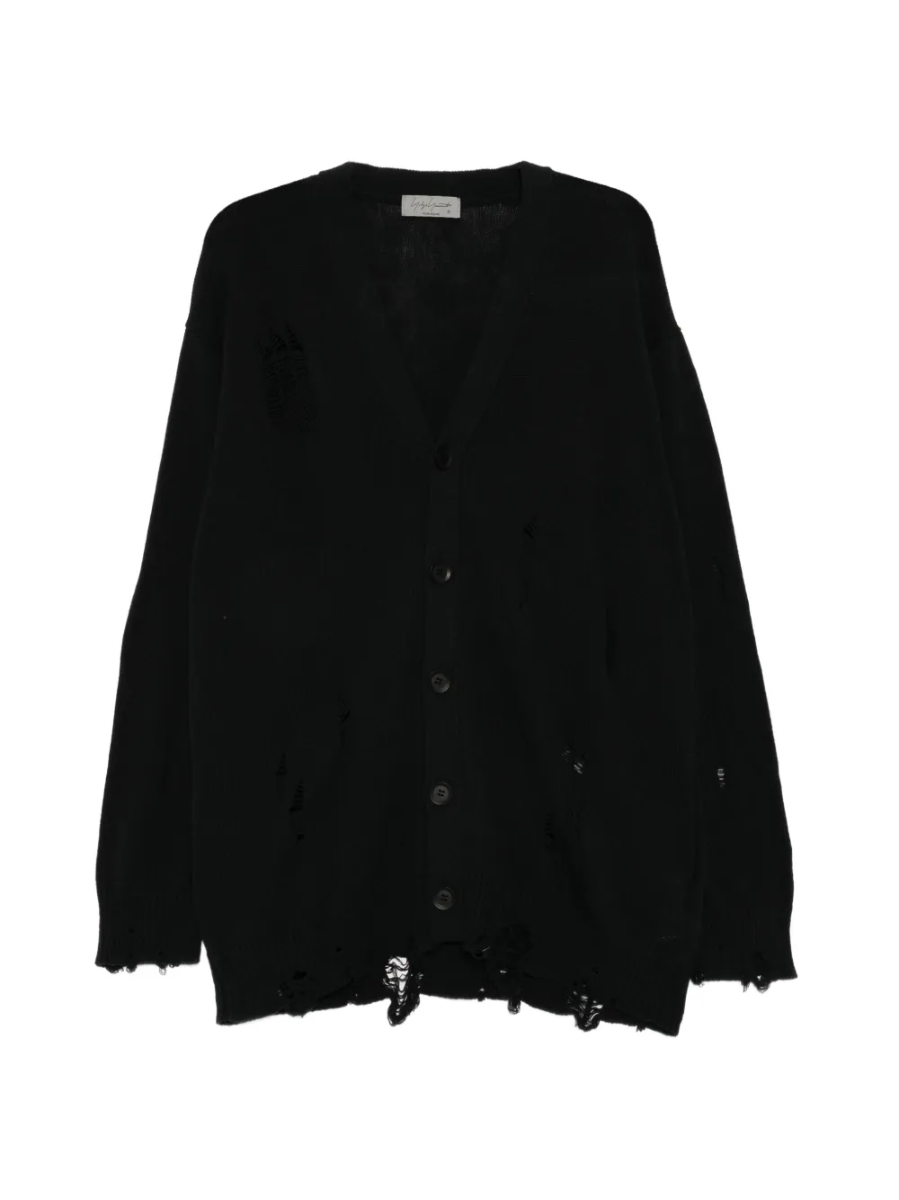 Yohji Yamamoto distressed button-up cardigan - Black