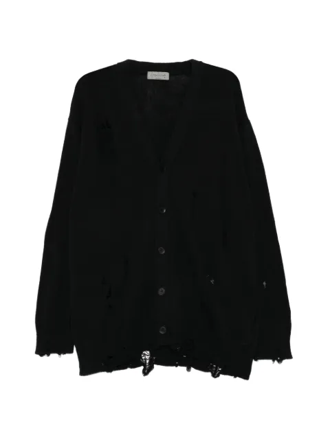 Yohji Yamamoto 디스트레스드 버튼 업 가디건