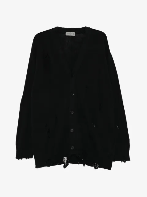 Yohji Yamamoto sliten kofta med knäppning