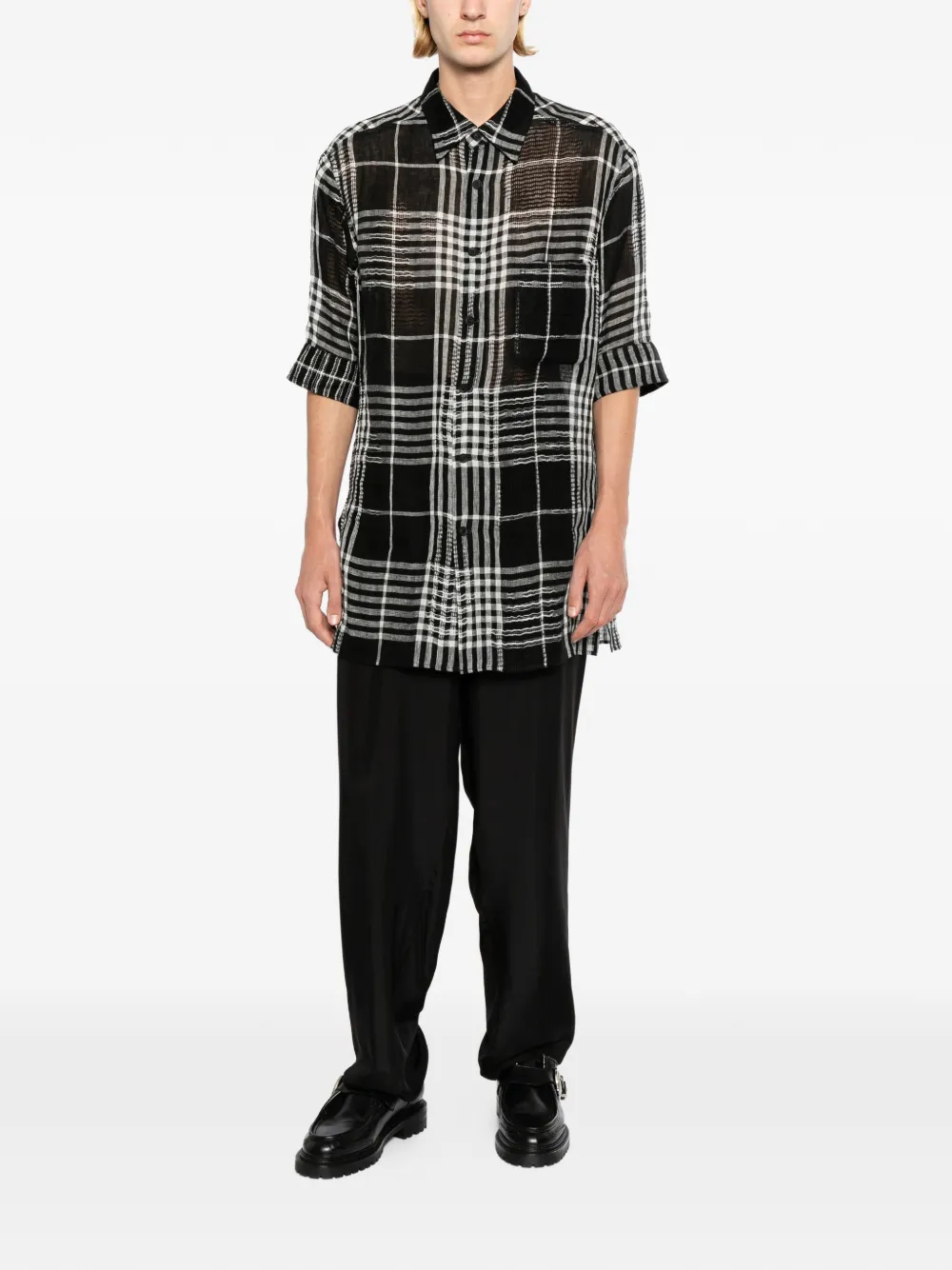 Yohji Yamamoto Pantalon met elastische tailleband Zwart
