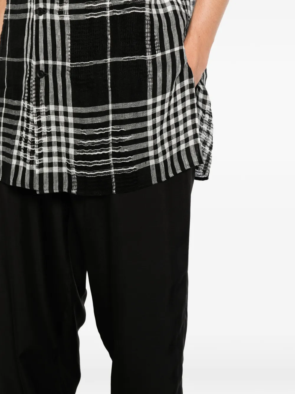 Yohji Yamamoto Pantalon met elastische tailleband Zwart