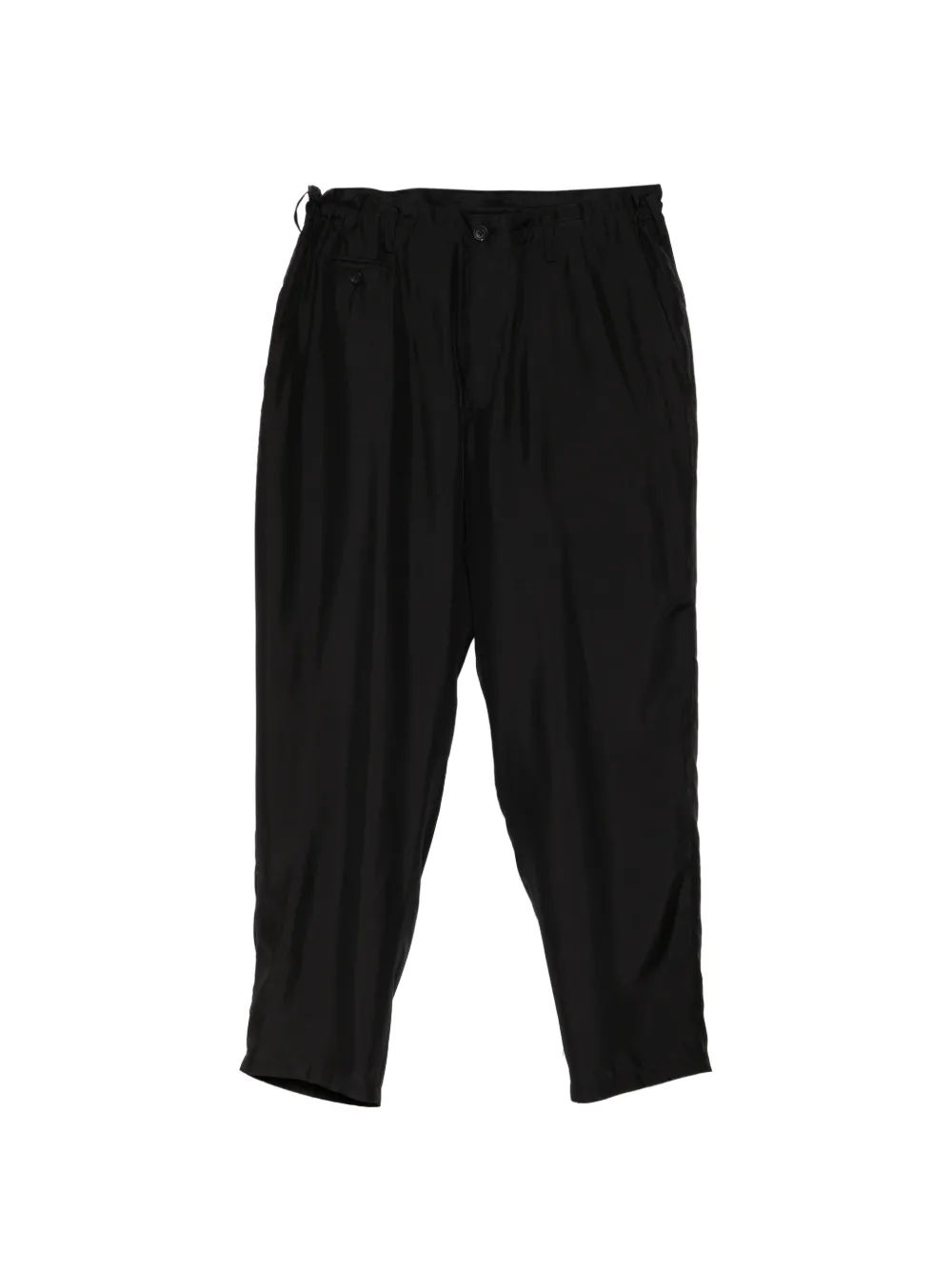 Yohji Yamamoto elasticated-waistband tapered trousers - Nero