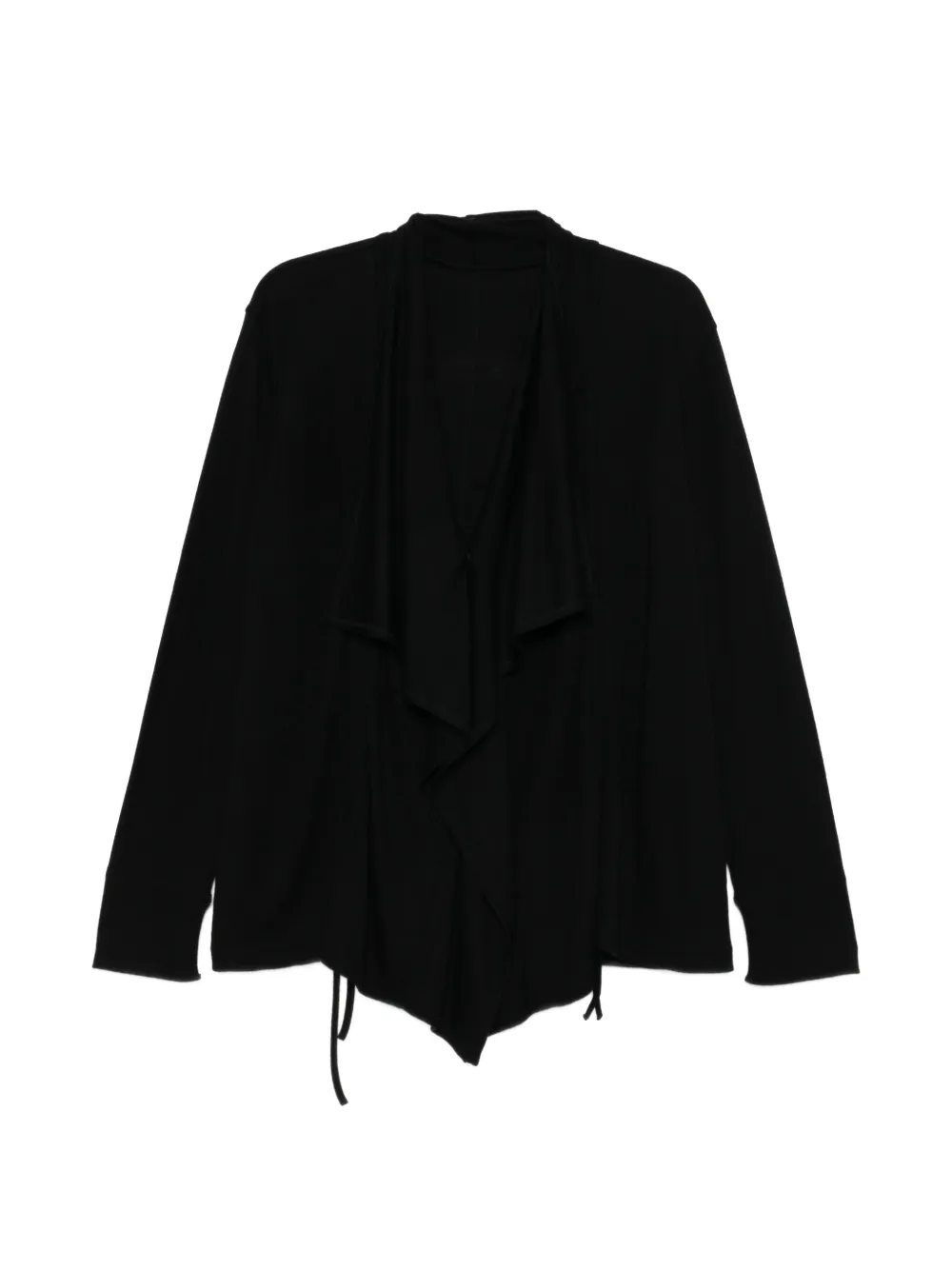 Yohji Yamamoto draped drawstring cardigan - Nero
