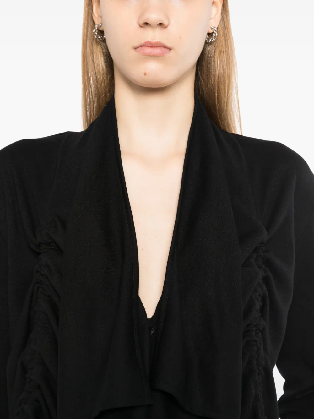 Yohji Yamamoto Gedrapeerd vest met trekkoord Zwart