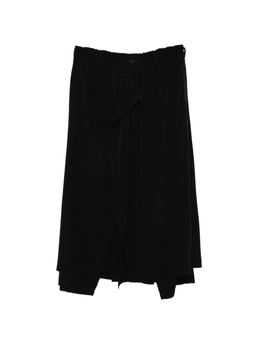 Yohji Yamamoto layered asymmetric-hem trousers - Nero
