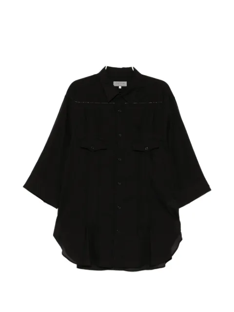 Yohji Yamamoto pleated sheer shirt