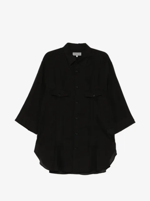 Yohji Yamamoto camisa translúcida con pliegues