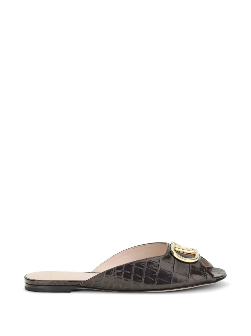 Valentino Garavani VLogo Signature croc-effect leather sandals Bruin