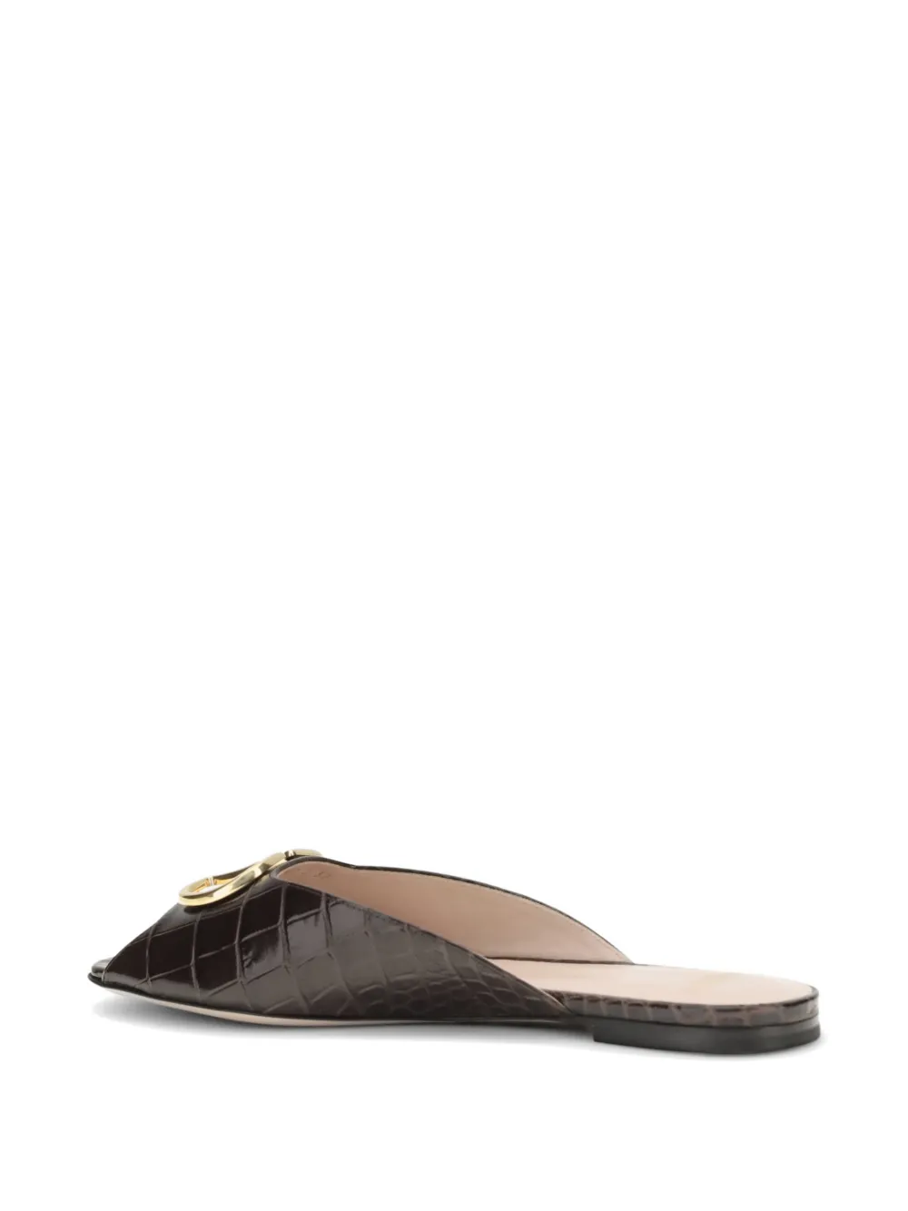 Valentino Garavani VLogo Signature croc-effect leather sandals Bruin