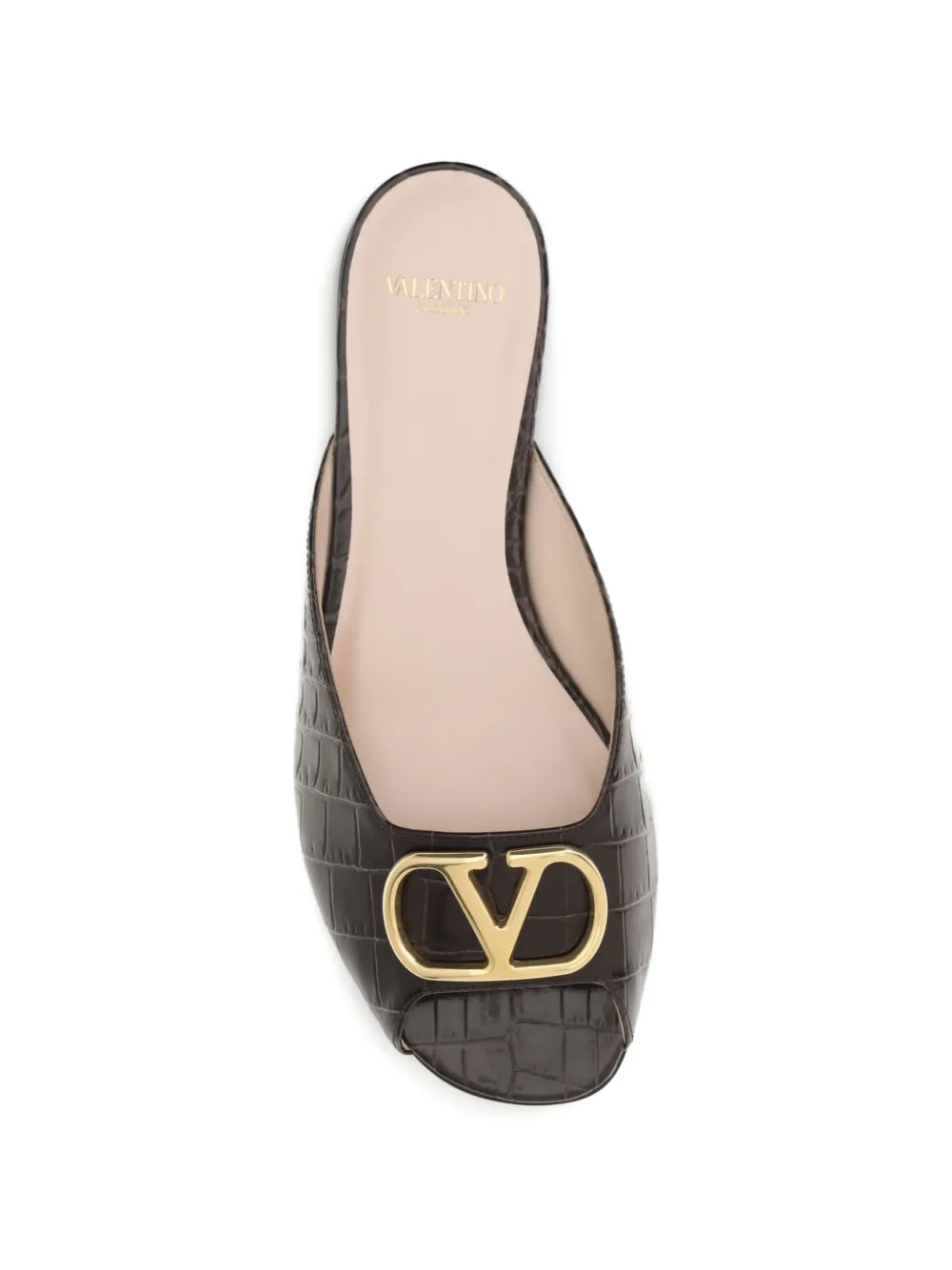 Valentino Garavani VLogo Signature croc-effect leather sandals Bruin