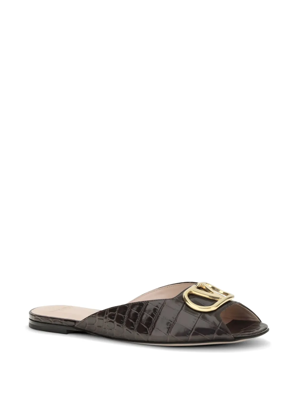 Valentino Garavani VLogo Signature croc-effect leather sandals Bruin