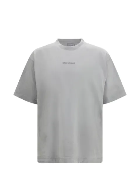 Balenciaga logo-embroidered distressed-effect T-shirt