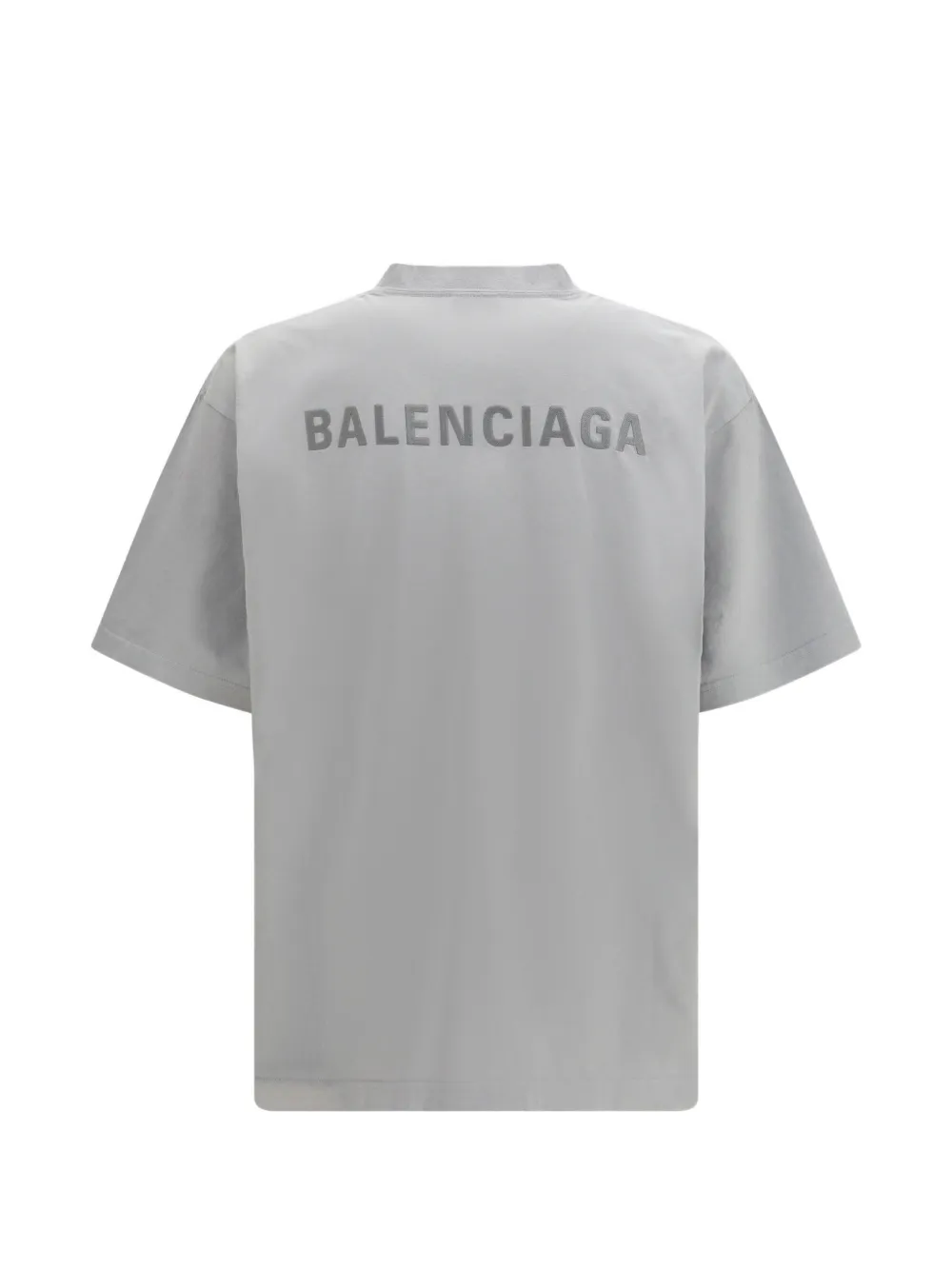Balenciaga T-shirt met geborduurd logo en gerafeld effect Grijs