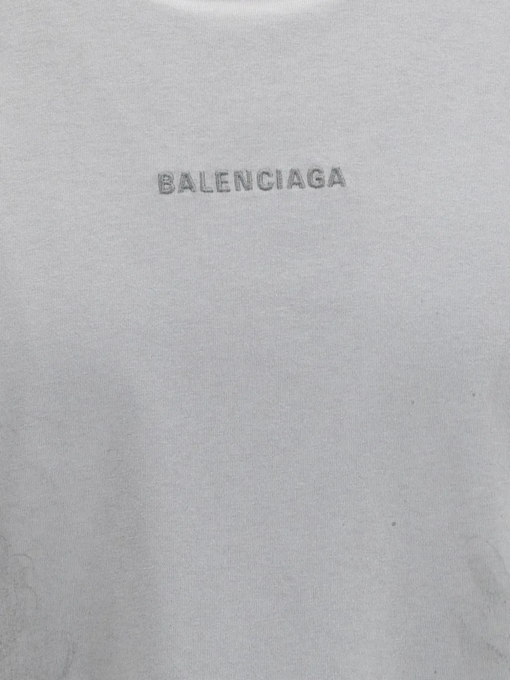 Balenciaga T-shirt met geborduurd logo en gerafeld effect Grijs