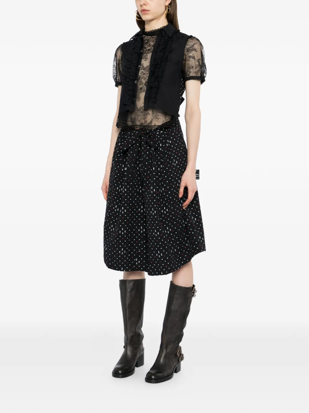Undercover Midi-jurk met print Zwart