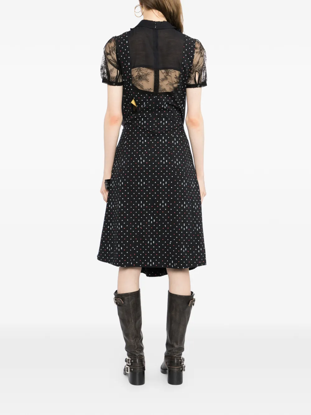 Undercover Midi-jurk met print Zwart