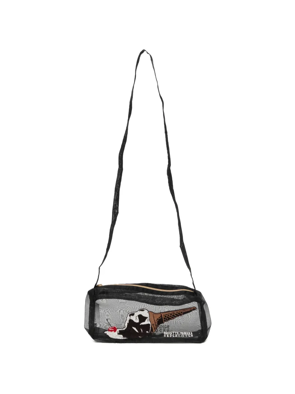 Undercover x Brigitte Tanaka embroidered crossbody bag - Nero