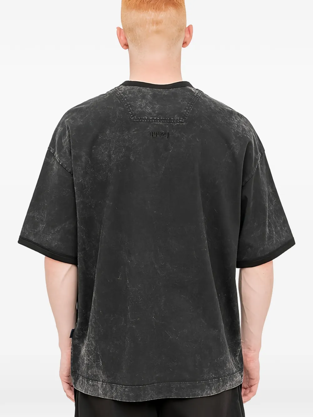 Juun.J T-shirt met acid-wassing en logo-print Zwart