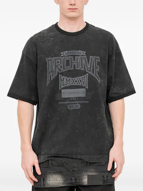 Juun.J acid-wash logo-print T-shirt