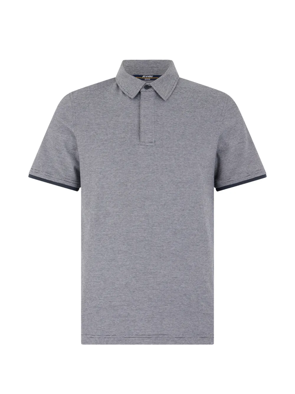 K-Way striped short-sleeve polo shirt - Grigio