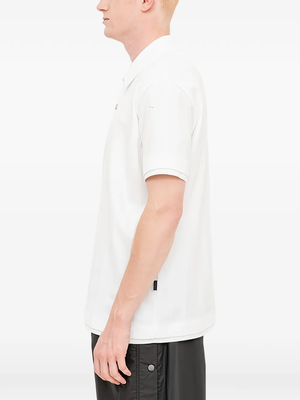 Juun.J Ribgebreid poloshirt Wit