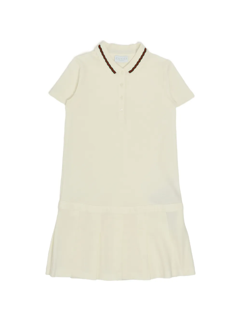 Gucci Kids Web-stripe pleated dress - Weiß