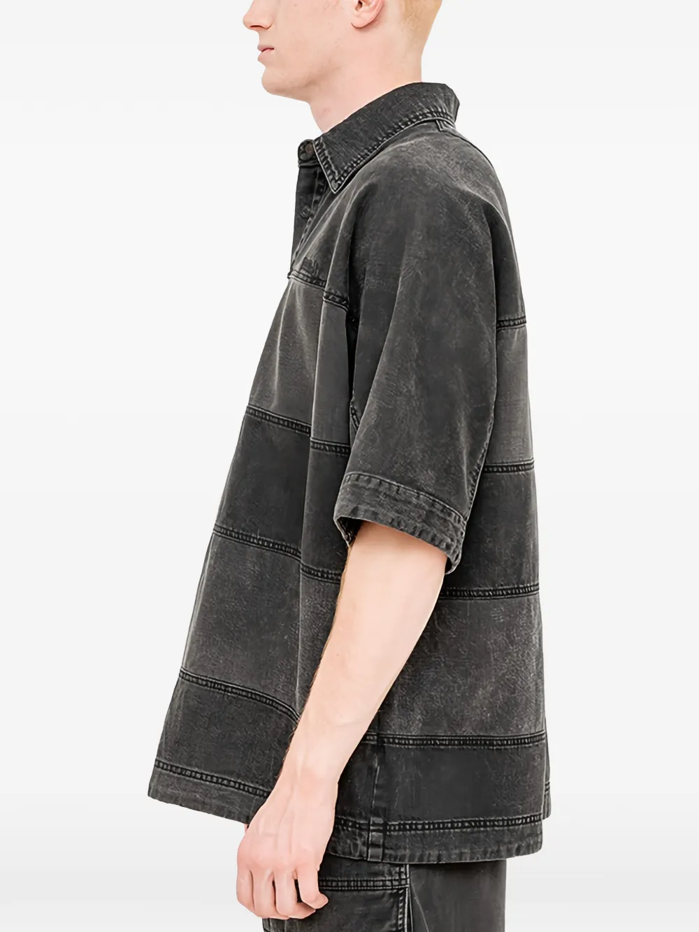 Juun.J Poloshirt met vlakken Zwart