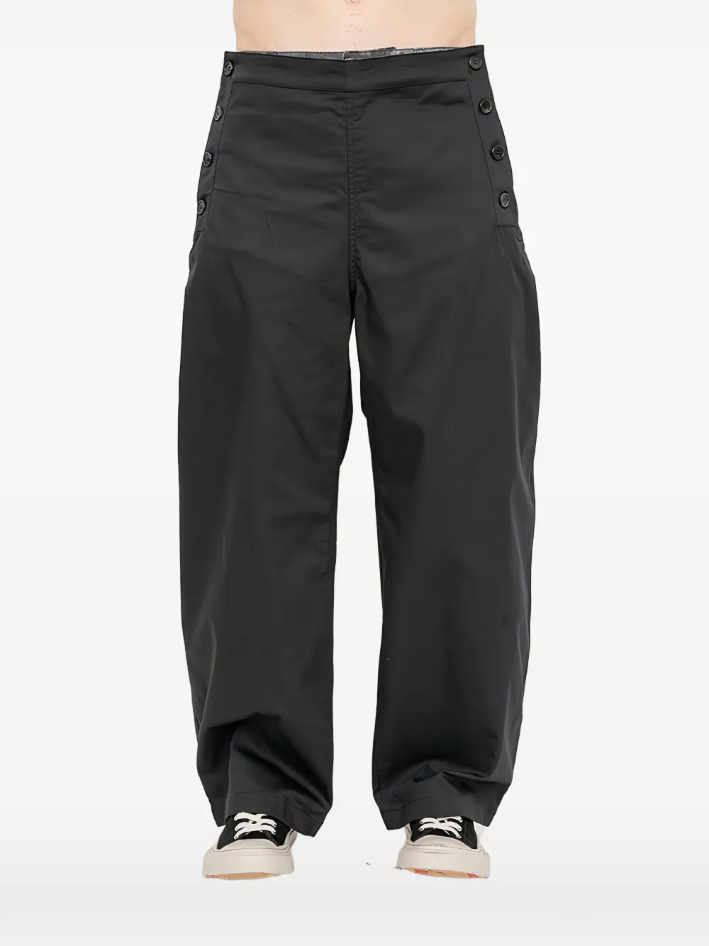 Juun.J Broek met camouflage-print en gelaagd vlak Zwart