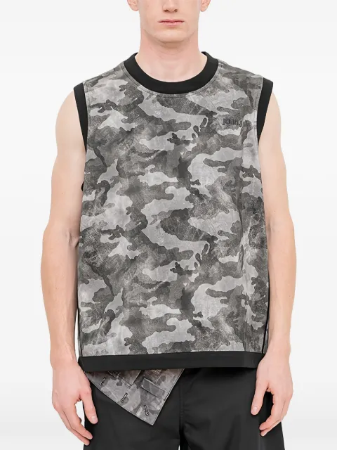 Juun.J camouflage-print sleeveless T-shirt