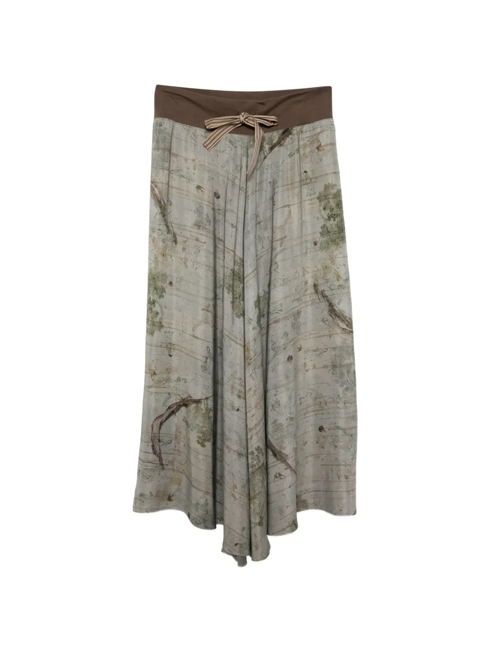 Ziggy Chen graphic-print maxi skirt - Grigio
