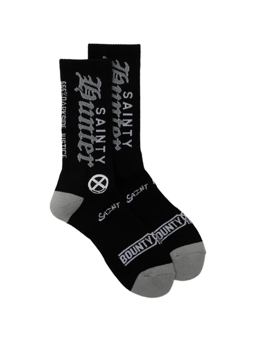 SAINT MXXXXXX logo-print intarsia-knit socks - Nero