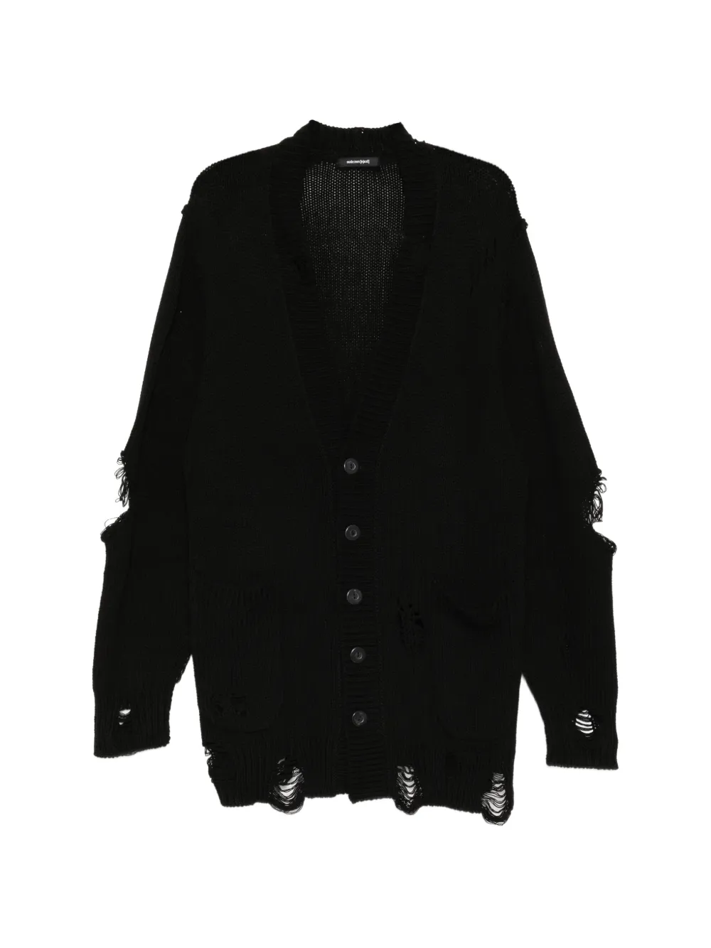 Nude:Masahiko Maruyama distressed V-neck cardigan - Black