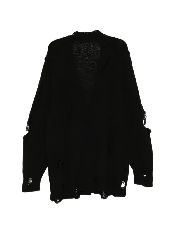 カーディガン黒マサハル様 Nude:Masahiko Maruyama ダメージ カーディガン | ブラック | FARFETCH JP