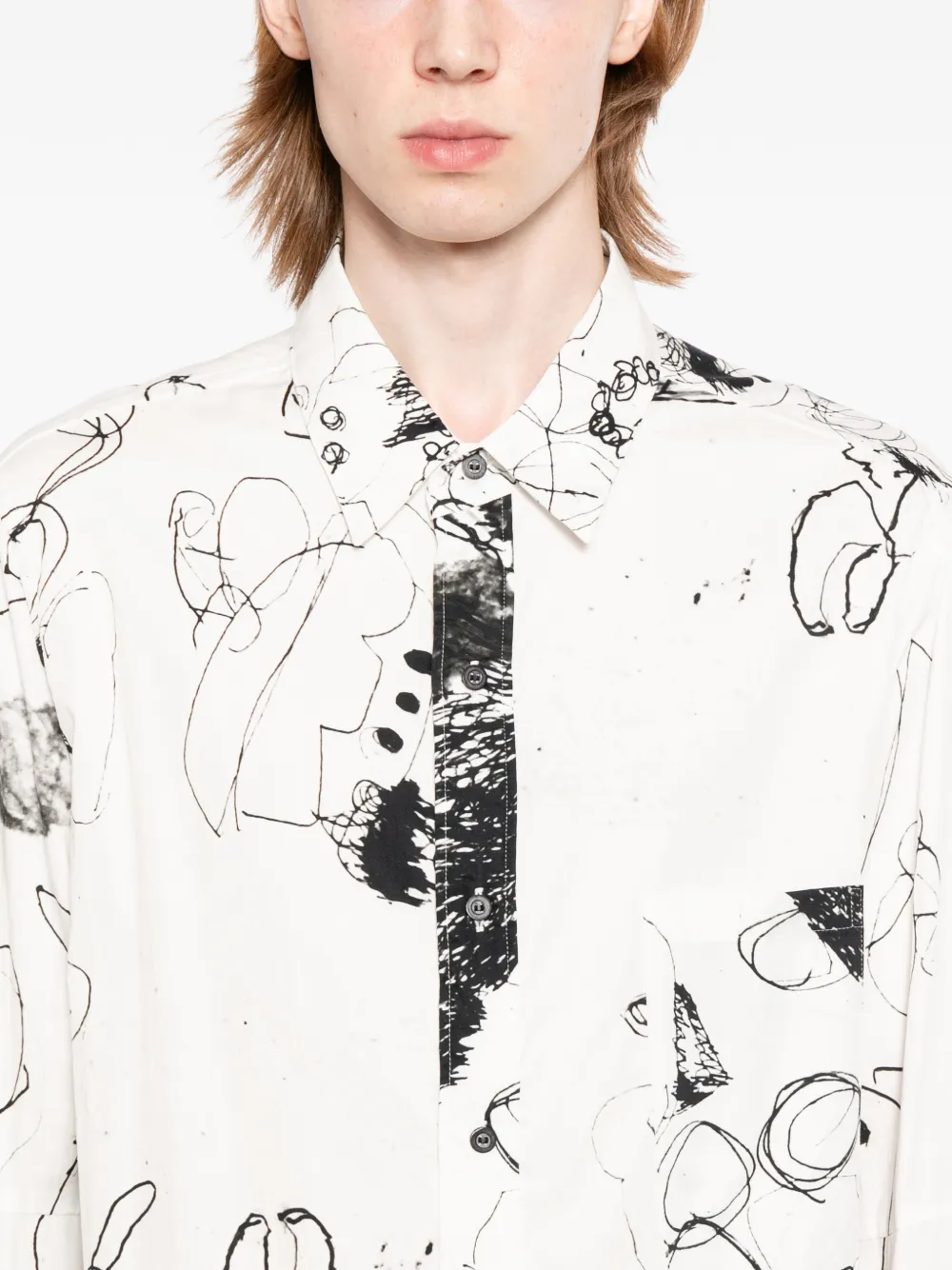 Nude:Masahiko Maruyama Sweater met print Wit