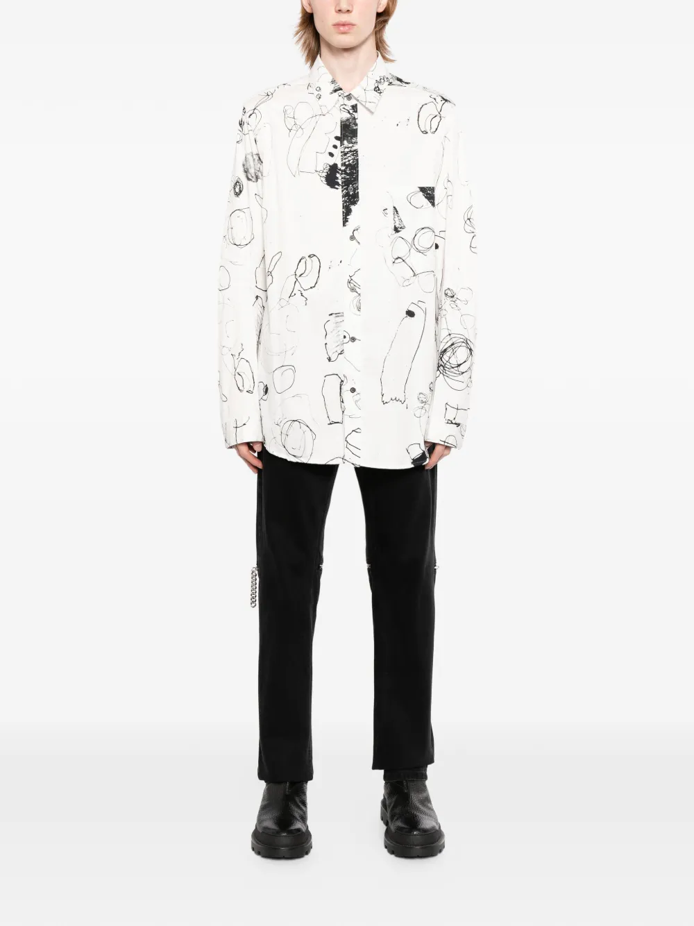Nude:Masahiko Maruyama Sweater met print Wit