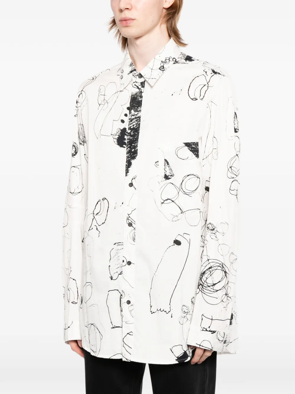 Nude:Masahiko Maruyama Sweater met print Wit