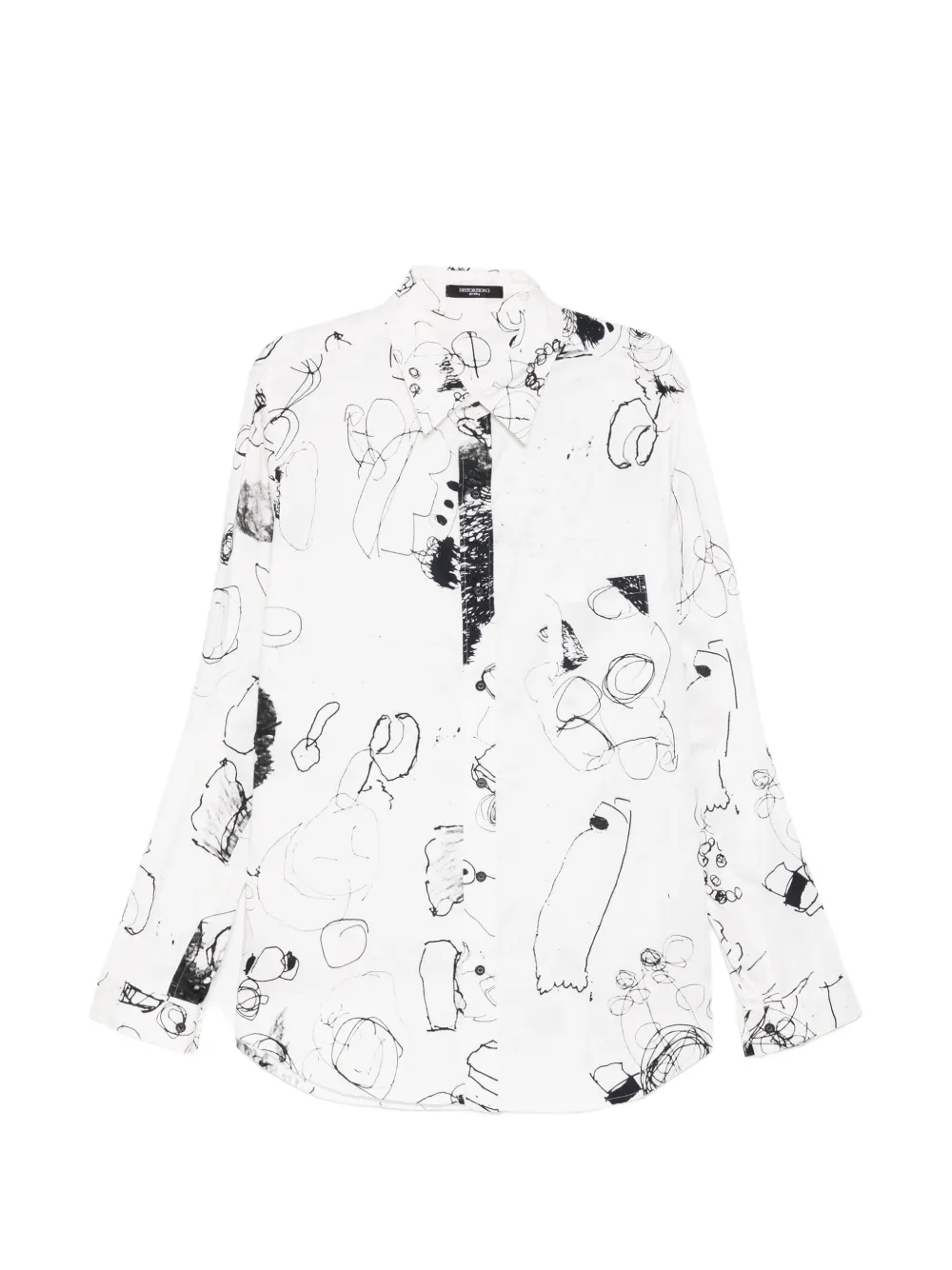 Nude:Masahiko Maruyama scribble-print shirt - Weiß