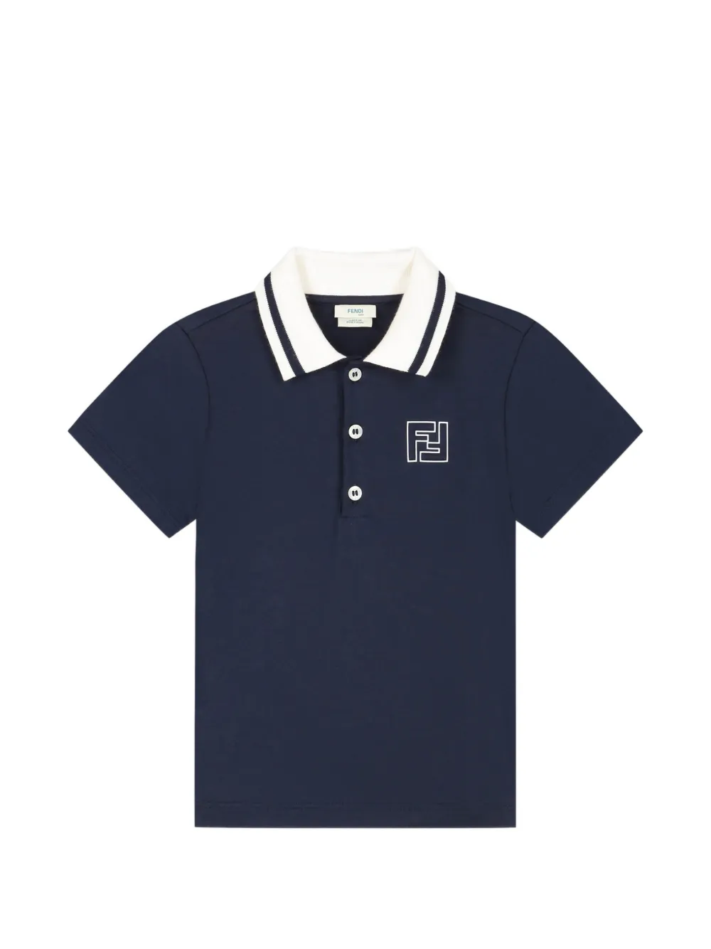 Fendi Kids logo-detail polo shirt - Blu
