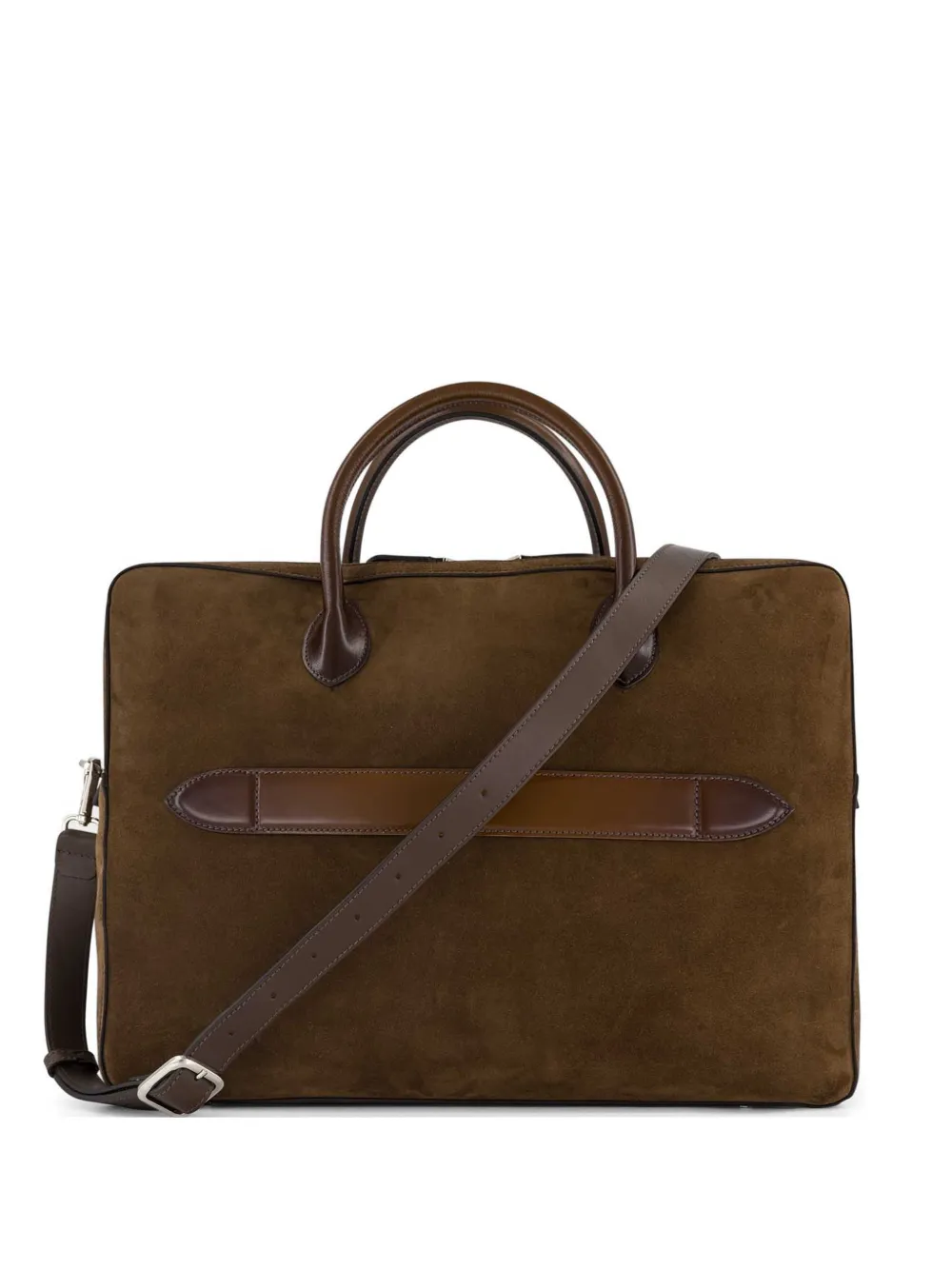 Santoni top-handles suede tote bag - Marrone