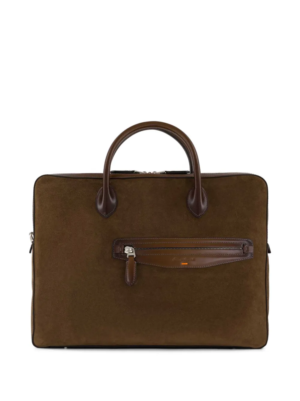 Santoni top-handles suede tote bag - Marrone