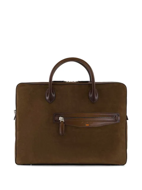 Santoni top-handles suede tote bag
