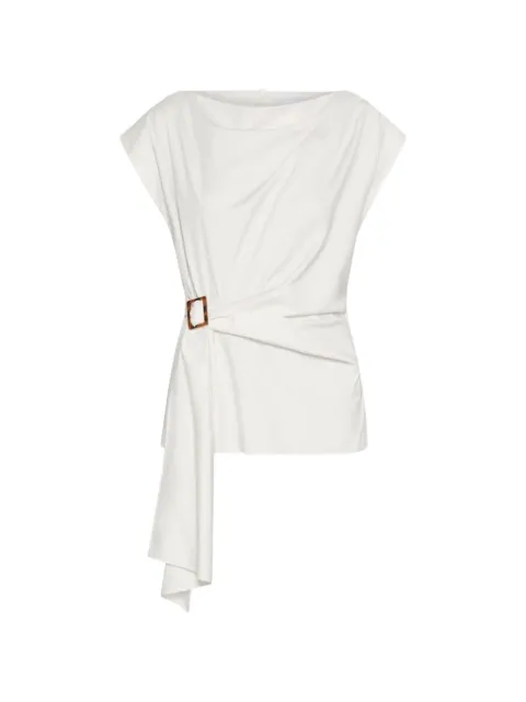 Marella buckle-detail draped top