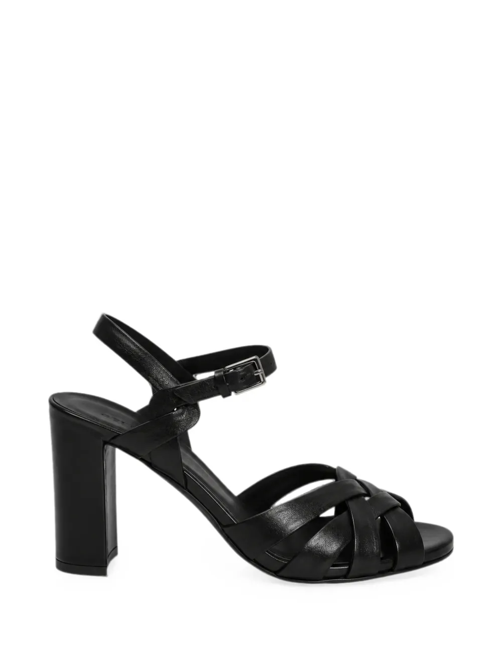 Del Carlo Stene interwoven block-heel sandals Zwart