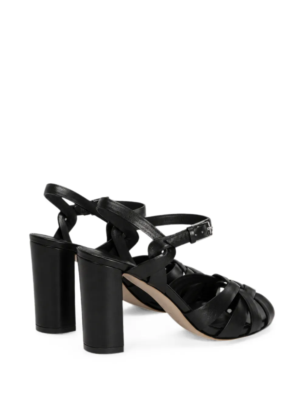 Del Carlo Stene interwoven block-heel sandals Zwart