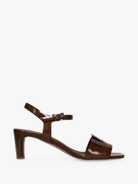 Del Carlo buckle-detail patent sandals