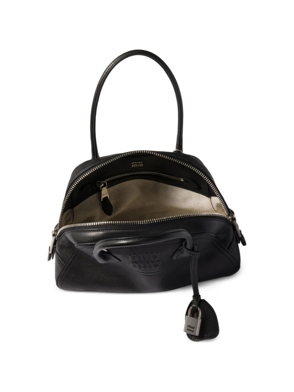 Miu Vivant nappa-leren tas Zwart