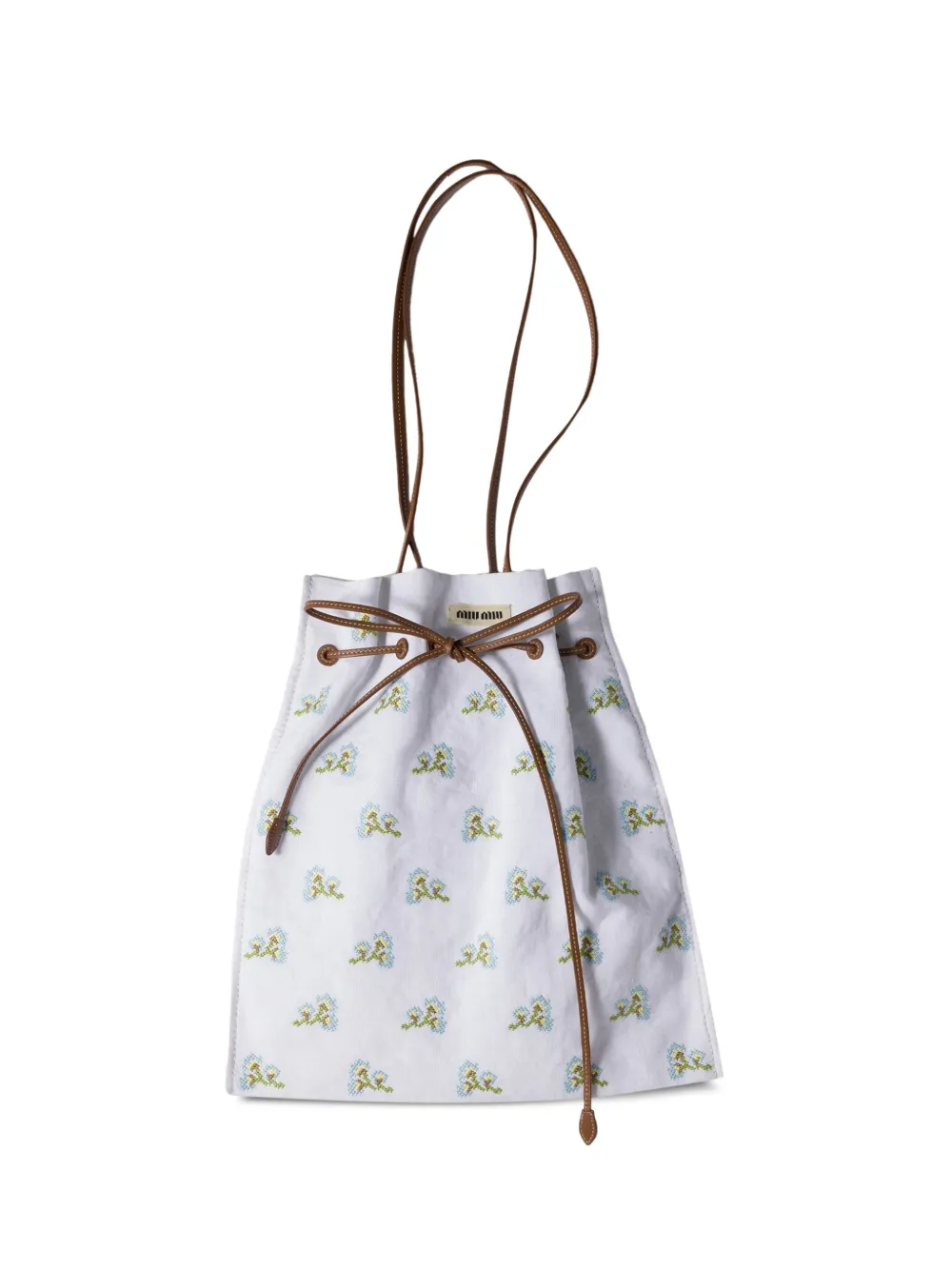 Miu Miu embroidered linen tote bag - White