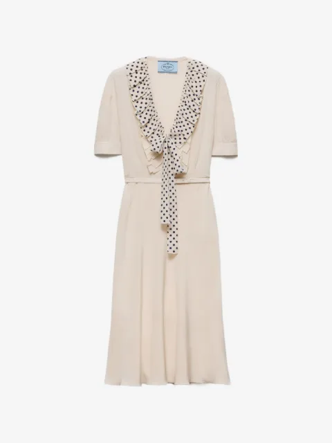 Prada embroidered marocain dress